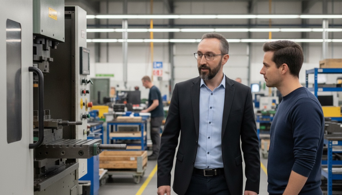 Tim Rosen von NovaData Solutions beim Kunden vor Ort im Beratungsgespräch zu agentischer KI